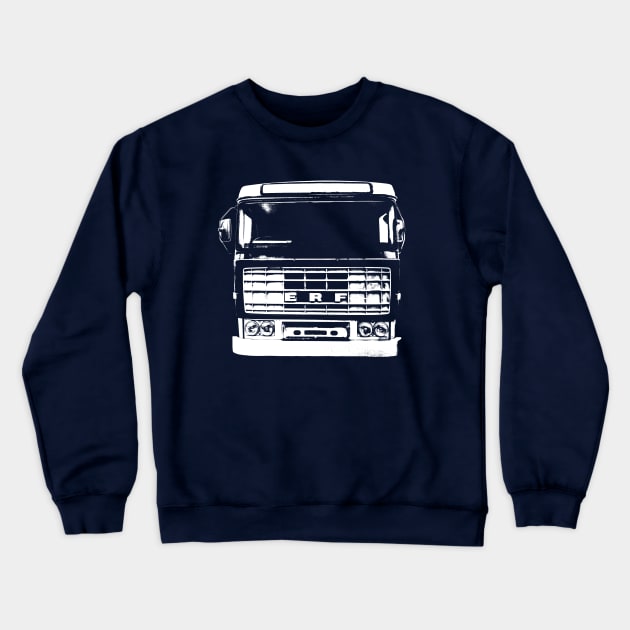 Vintage 1970s ERF B Series lorry monoblock white Crewneck Sweatshirt by soitwouldseem